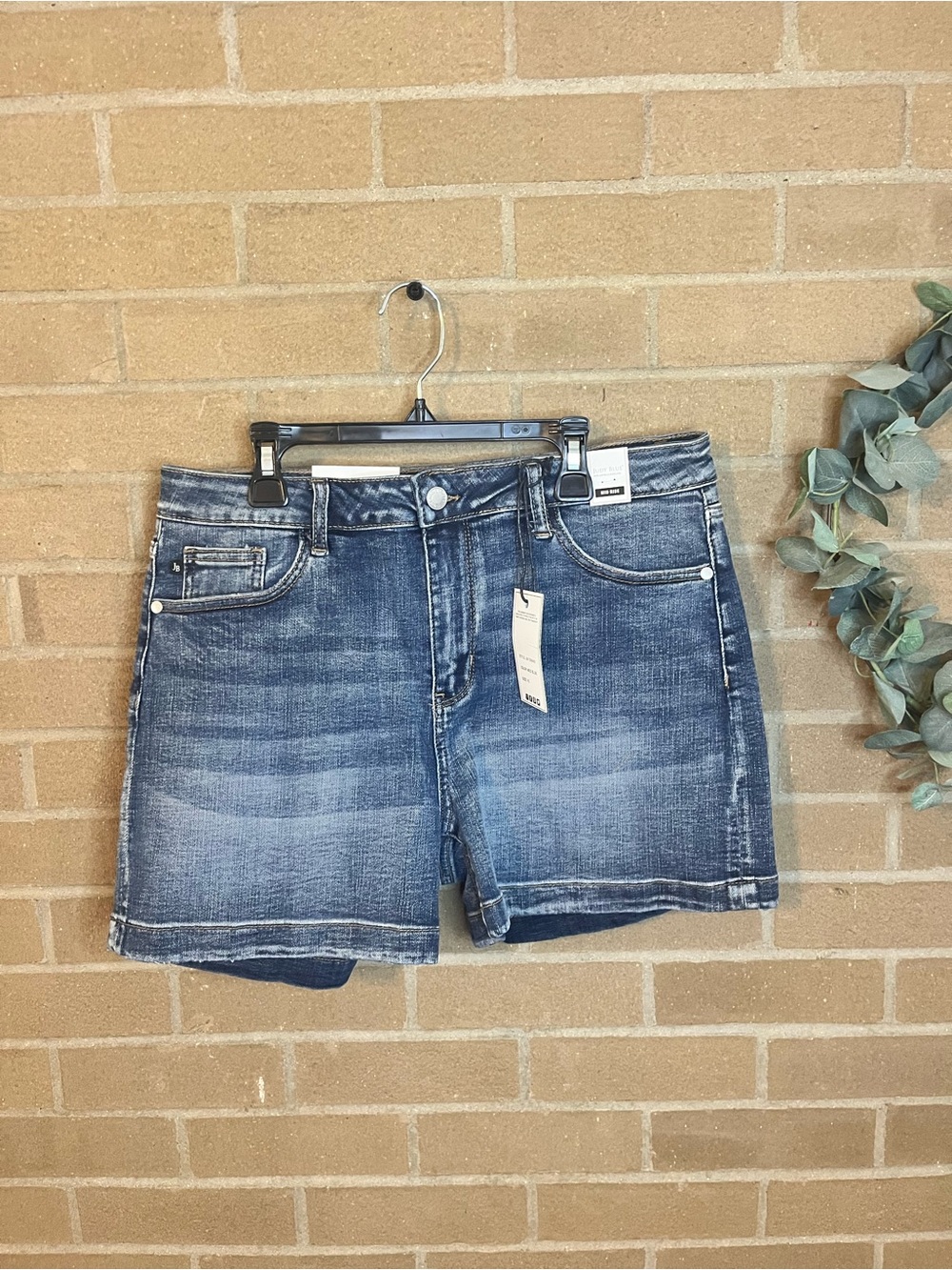 Judy Blue Washed Blue Denim Shorts
